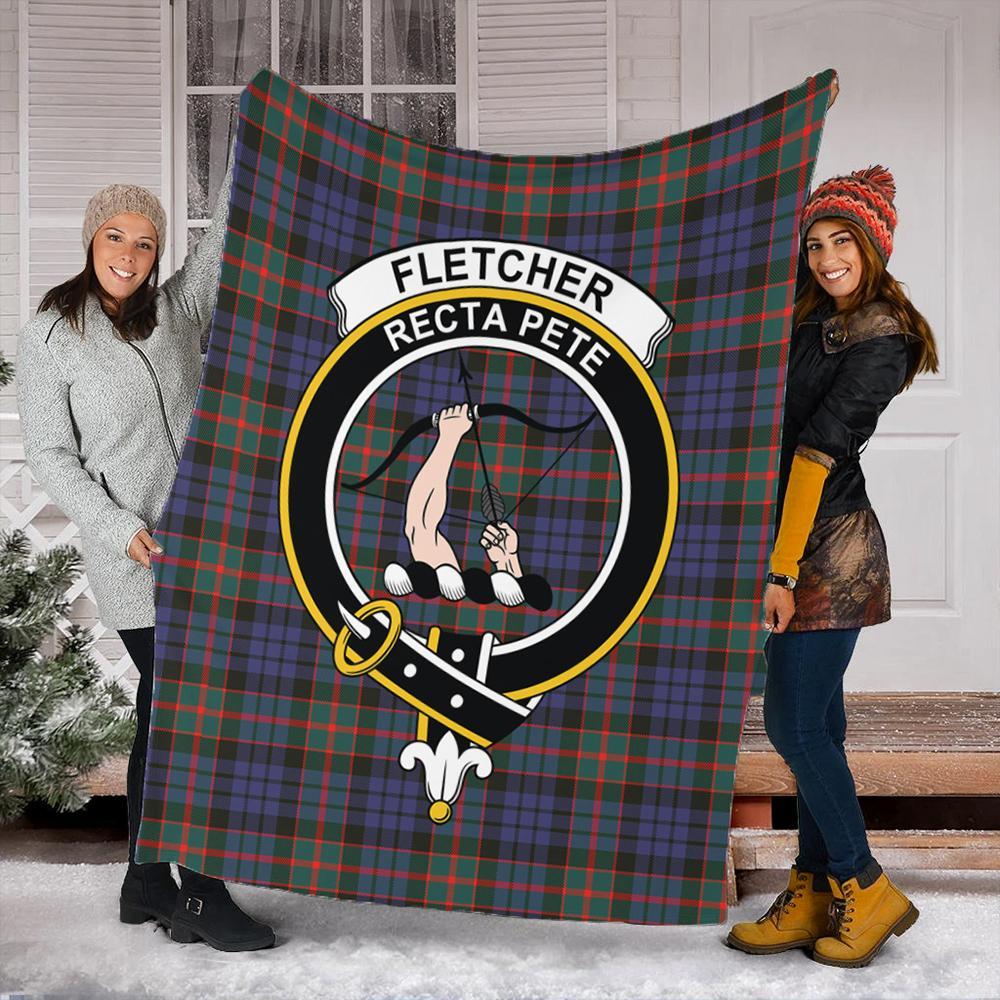 Fletcher of Dunans Tartan Crest Premium Blanket