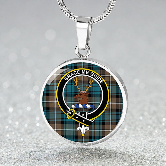 Forbes Brown Ancient Tartan Crest Circle Necklace