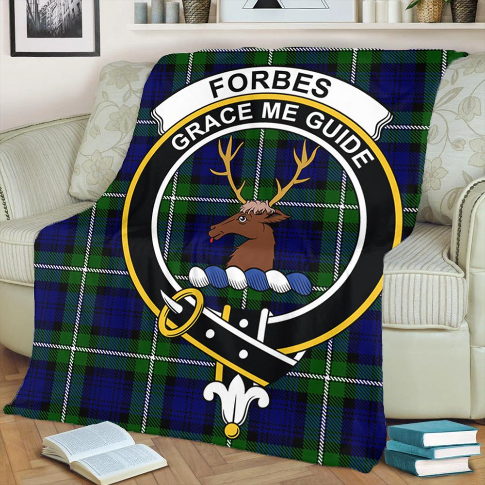 Forbes Modern Tartan Crest Premium Blanket