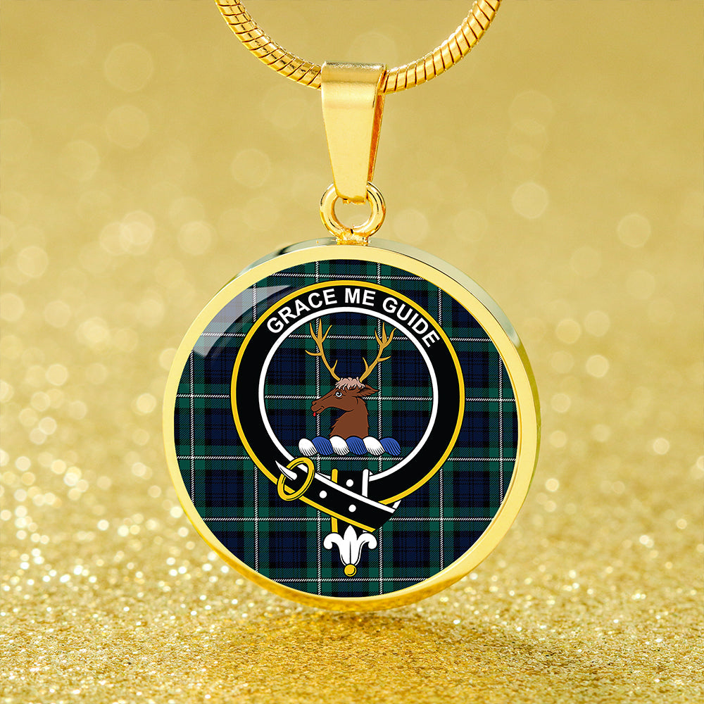 Forbes Modern Tartan Crest Circle Necklace