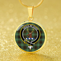 Forbes of Druinnor Ancient Tartan Crest Circle Necklace