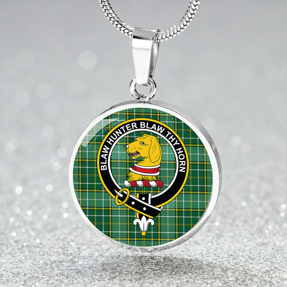 Forrester Hunting Modern Tartan Crest Circle Necklace