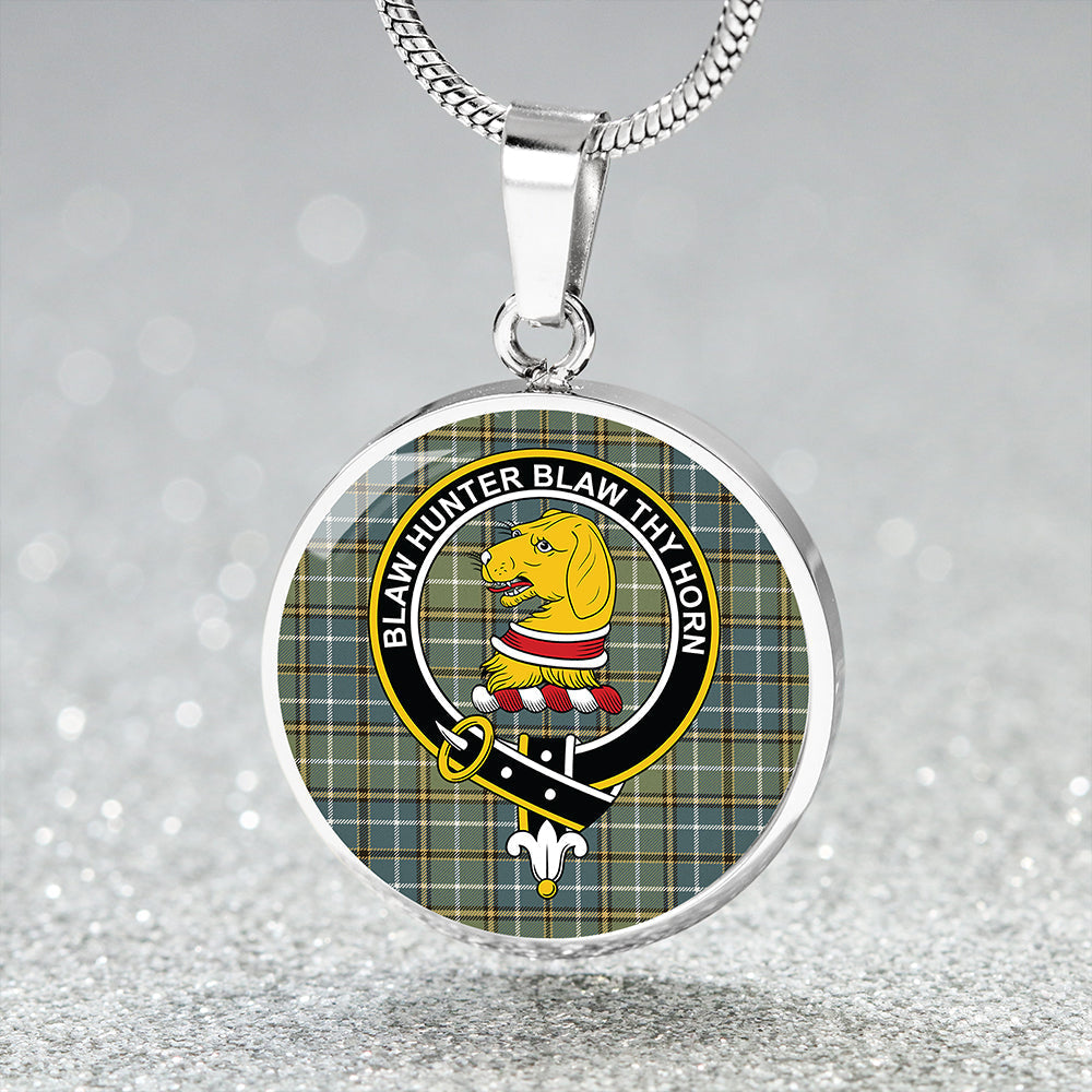 Forrester Hunting Weathered Tartan Crest Circle Necklace