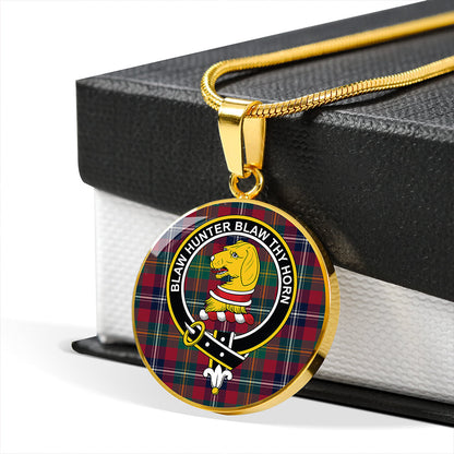 Forrester Modern Tartan Crest Circle Necklace