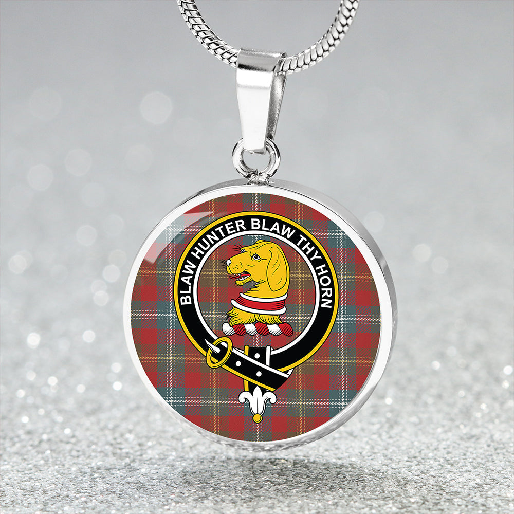 Forrester Weathered Tartan Crest Circle Necklace