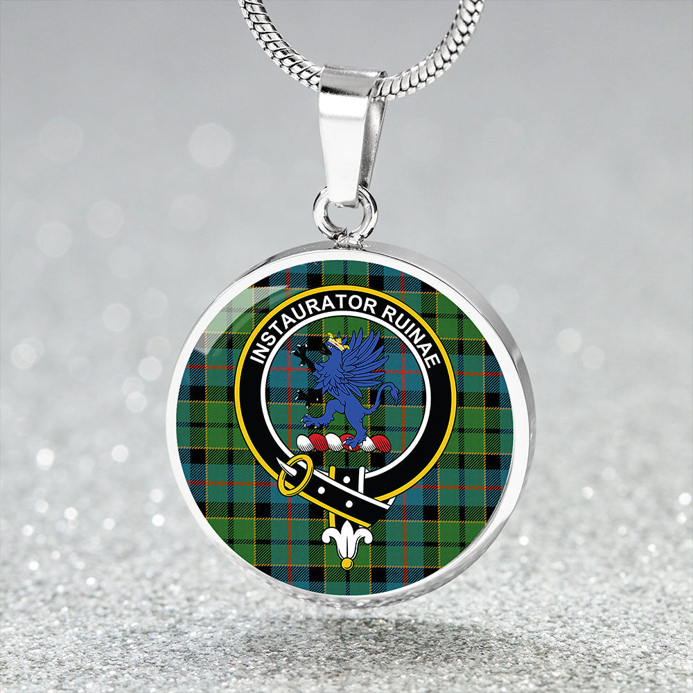 Forsyth Ancient Tartan Crest Circle Necklace