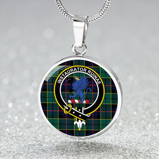 Forsyth Modern Tartan Crest Circle Necklace