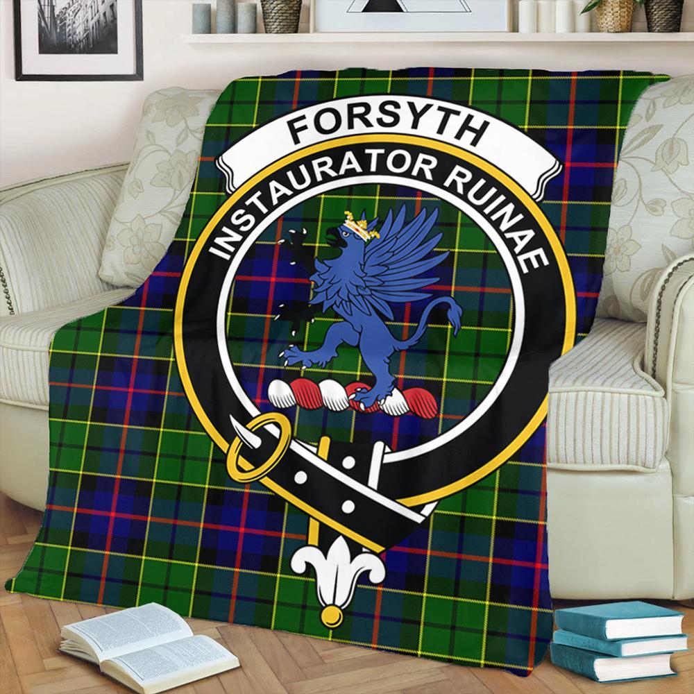 Forsyth Modern Tartan Crest Premium Blanket