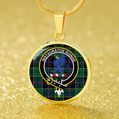 Forsyth Modern Tartan Crest Circle Necklace