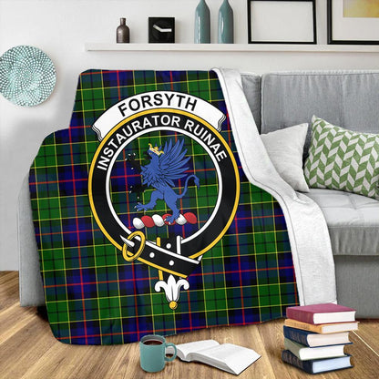 Forsyth Modern Tartan Crest Premium Blanket