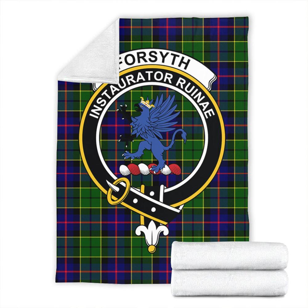 Forsyth Modern Tartan Crest Premium Blanket