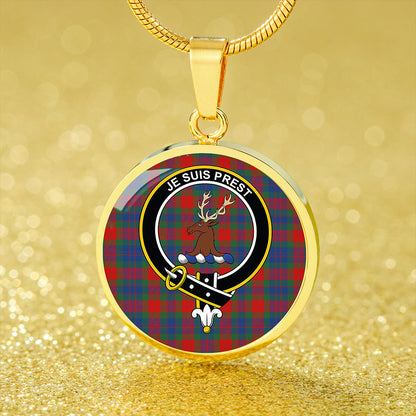 Fraser 78th Highlanders Modern Tartan Crest Circle Necklace