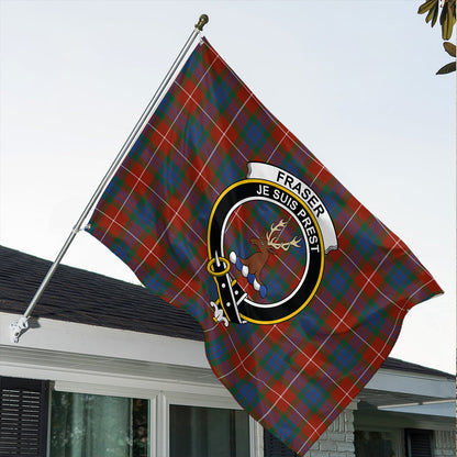 Fraser Ancient Tartan Classic Crest House Flag