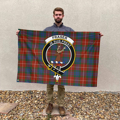 Fraser Ancient Tartan Classic Crest House Flag