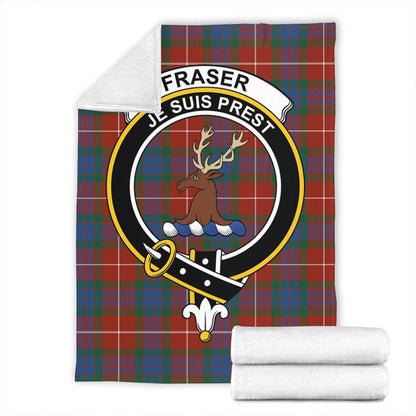 Fraser Ancient Tartan Crest Premium Blanket