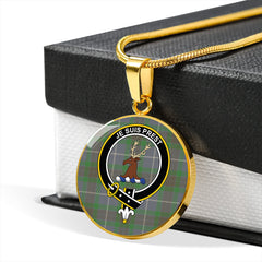Fraser Green Ancient Tartan Crest Circle Necklace