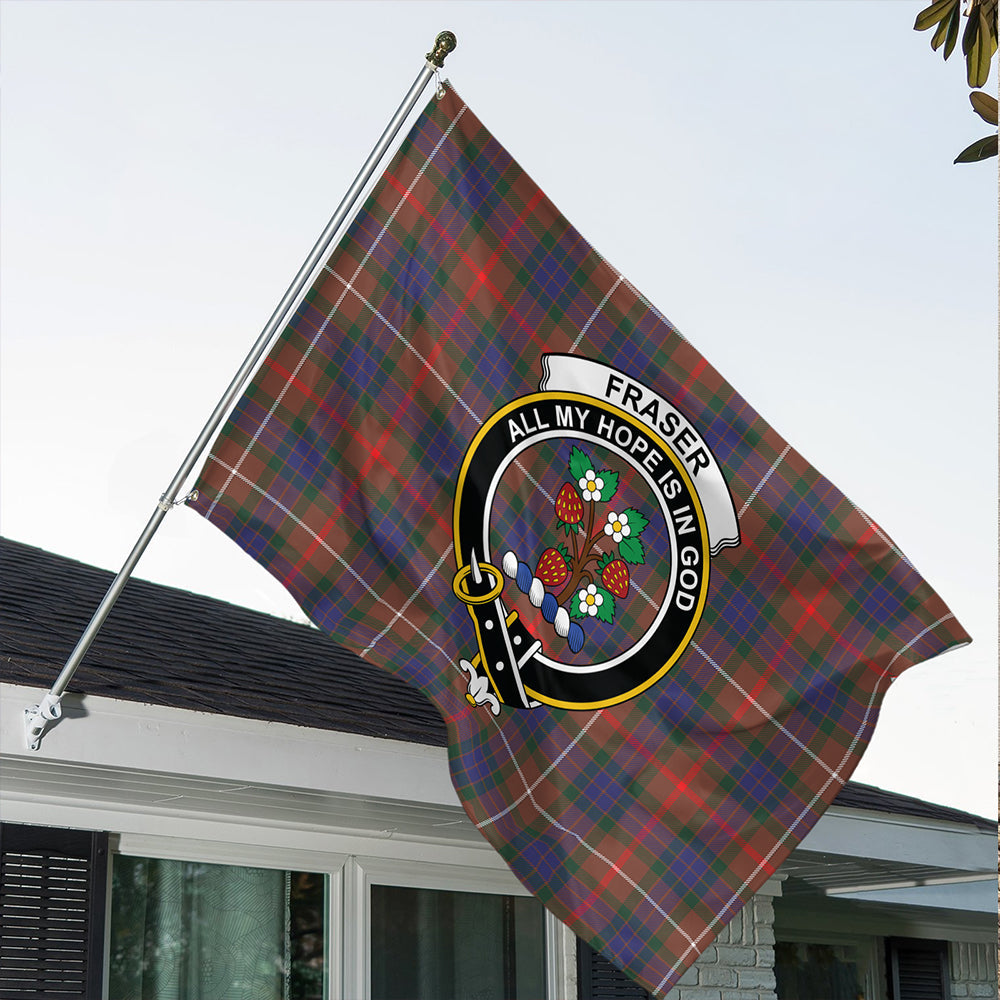 Fraser Hunting Modern Tartan Classic Crest House Flag