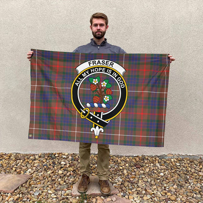 Fraser Hunting Modern Tartan Classic Crest House Flag