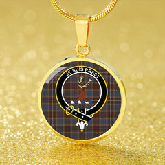 Fraser Hunting # 2 Modern Tartan Crest Circle Necklace