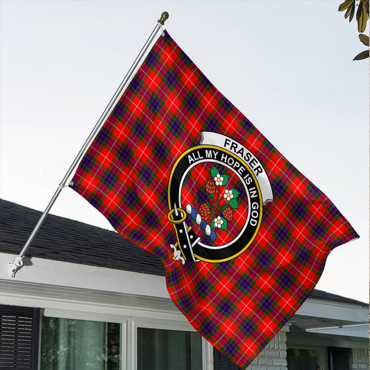 Fraser Modern Tartan Classic Crest House Flag