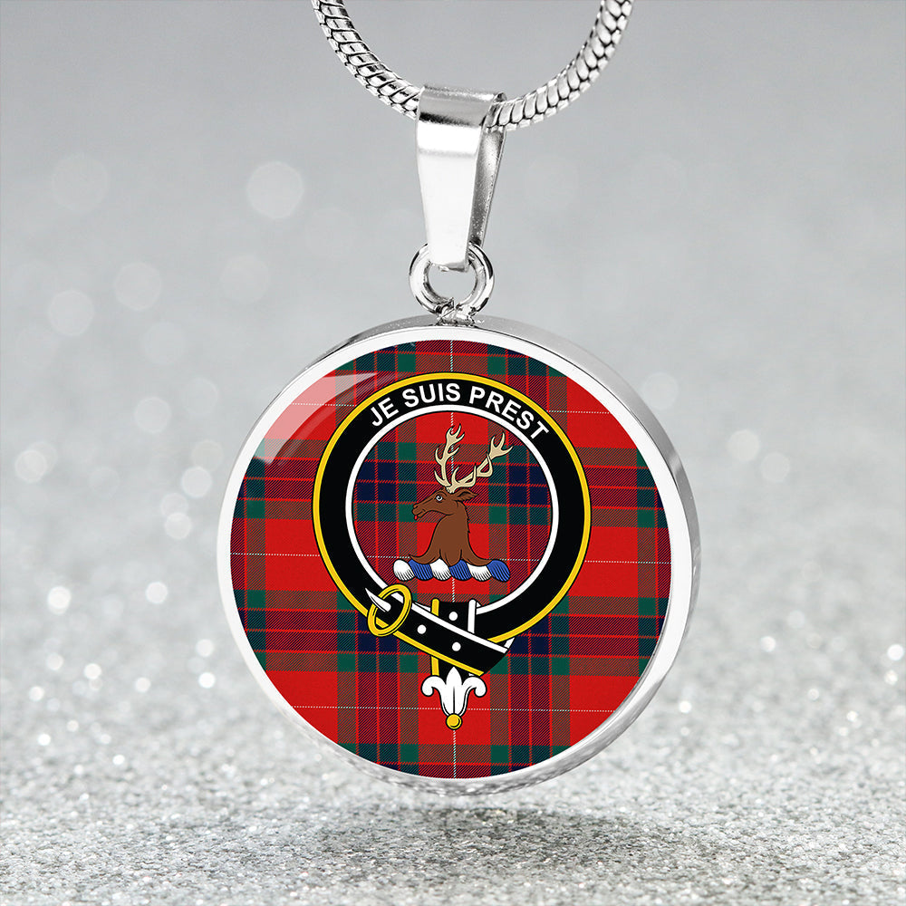 Fraser Modern Tartan Crest Circle Necklace