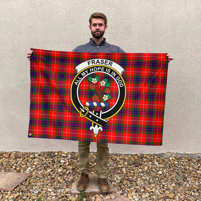 Fraser Modern Tartan Classic Crest House Flag