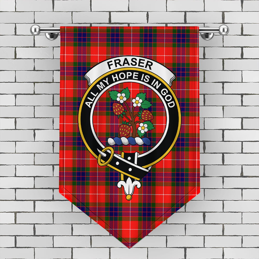 Fraser Modern Tartan Crest Gonfalon