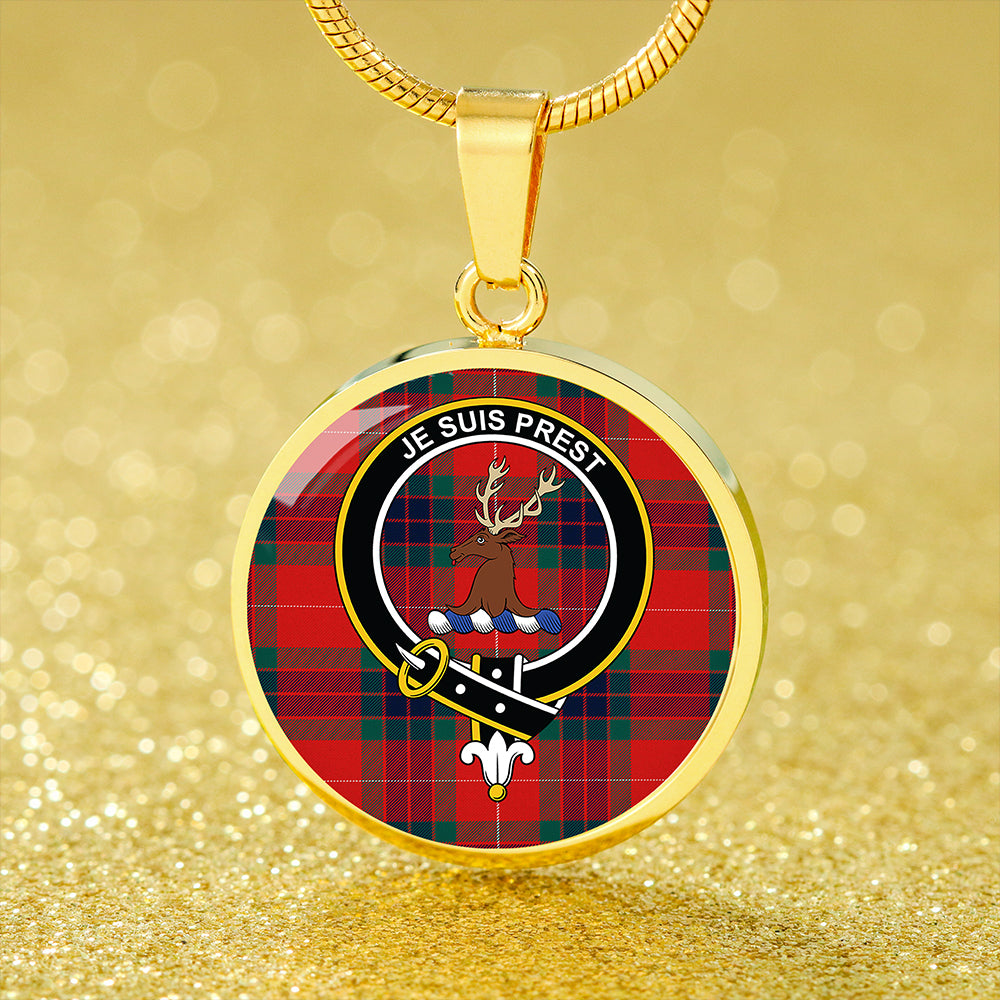Fraser Modern Tartan Crest Circle Necklace