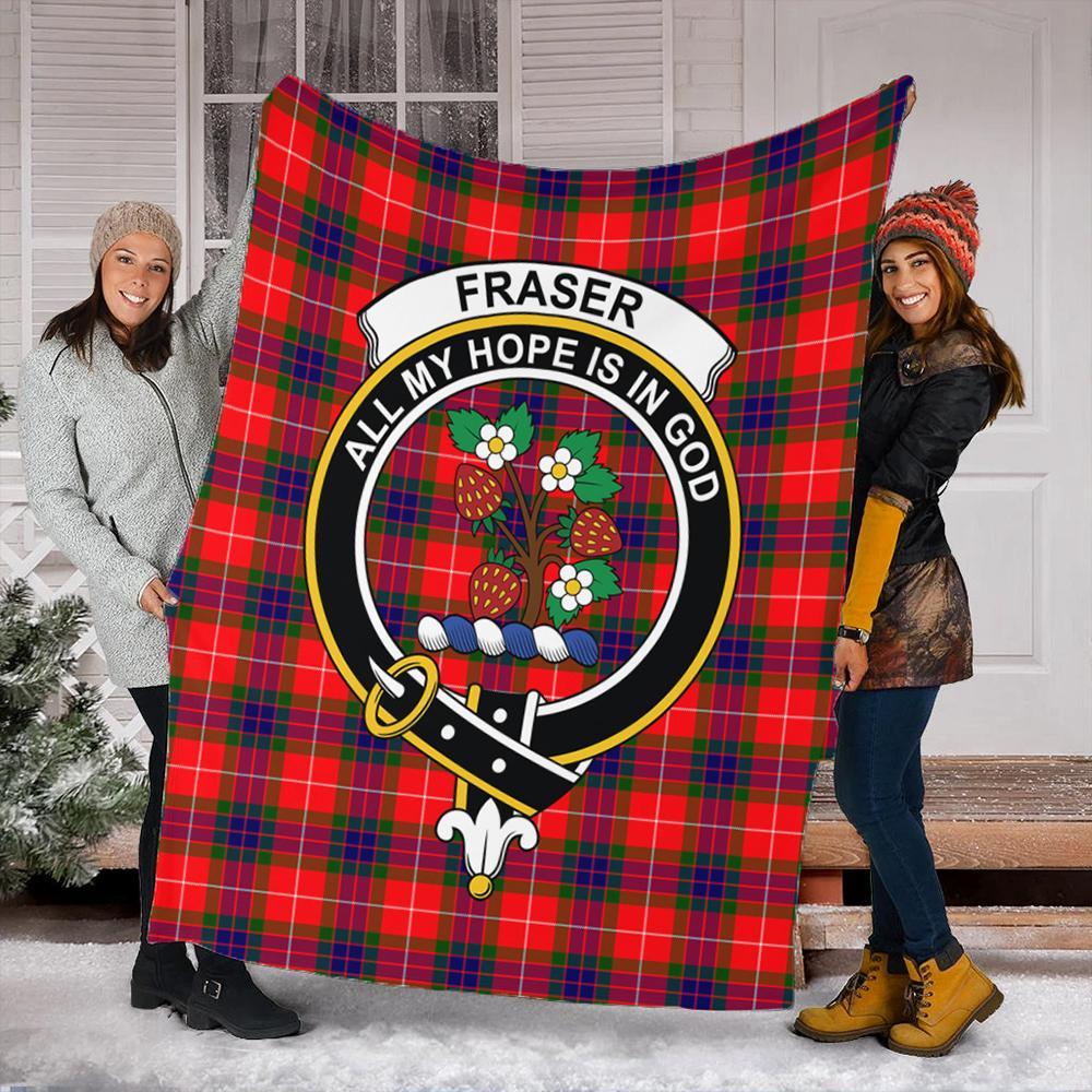 Fraser Modern Tartan Crest Premium Blanket