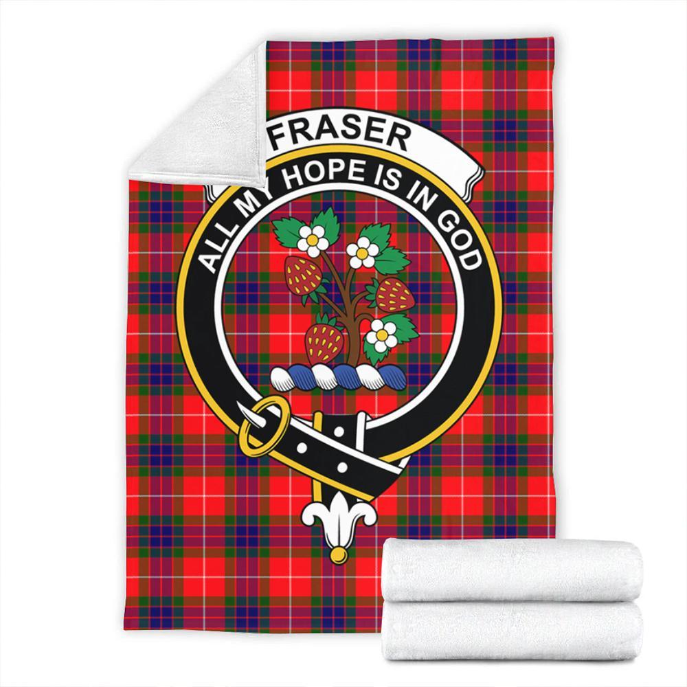 Fraser Modern Tartan Crest Premium Blanket