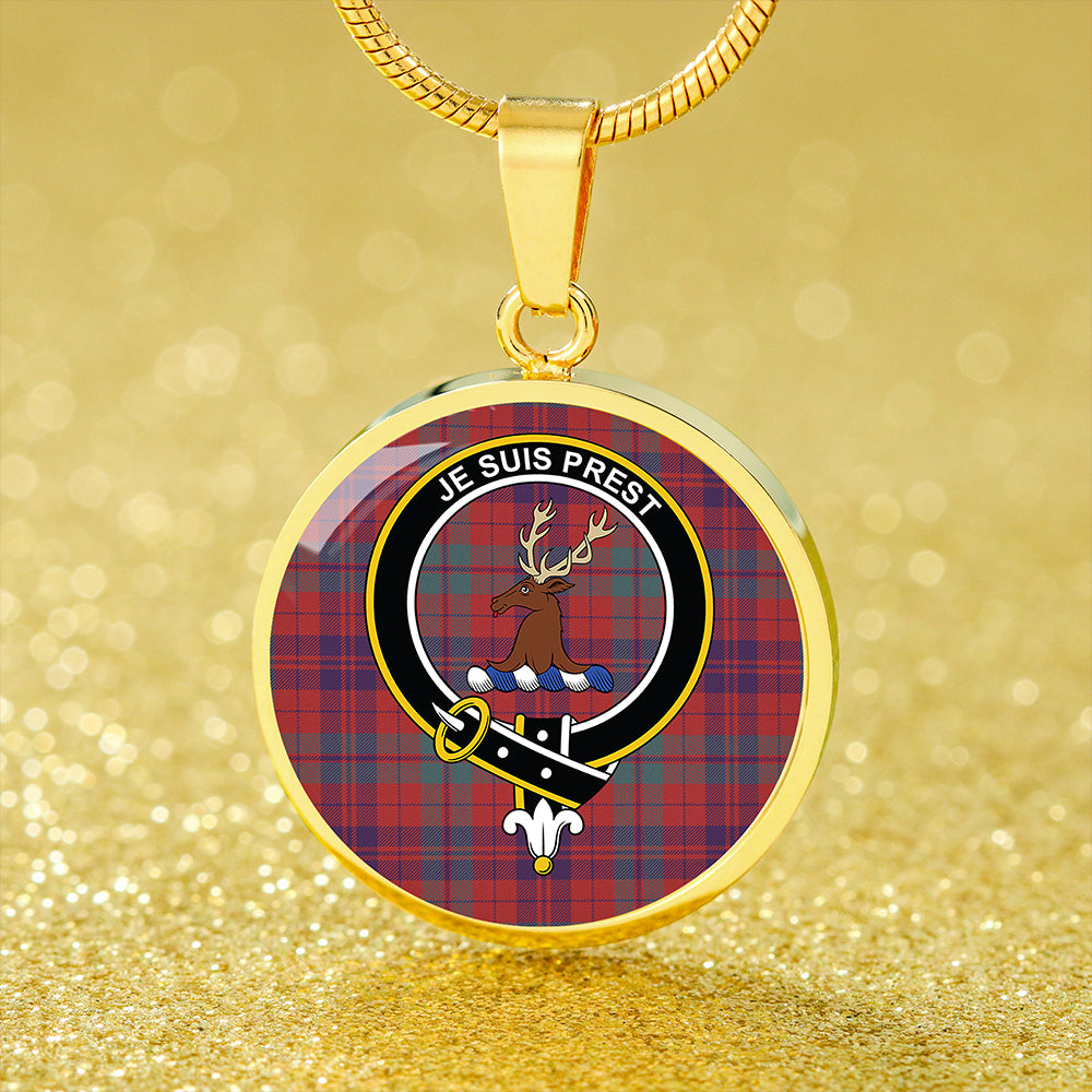 Fraser (Wilson 1820) Weathered Tartan Crest Circle Necklace