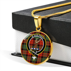 Fraser of Altyre Reconst Ancient Tartan Crest Circle Necklace