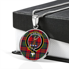 Fraser of Altyre Reconst Modern Tartan Crest Circle Necklace