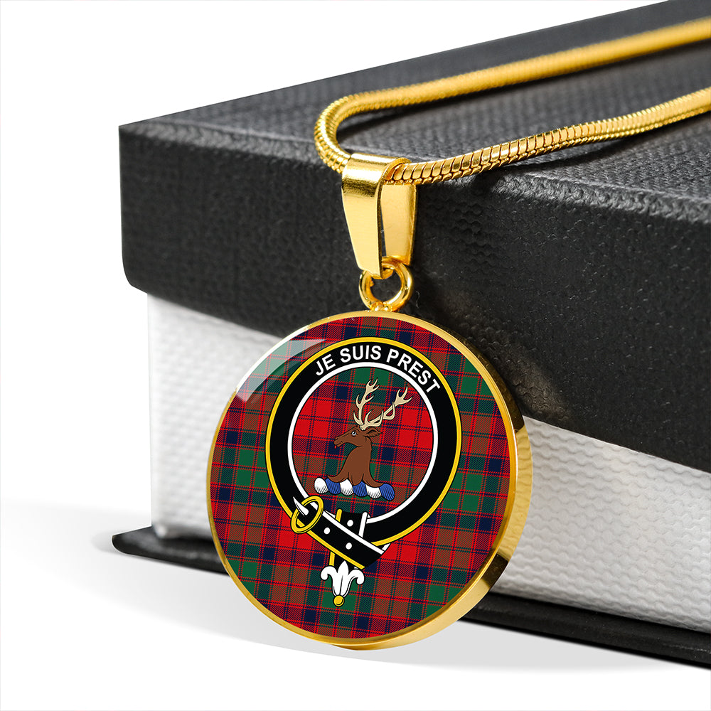 Fraser of Altyre Reconst Modern Tartan Crest Circle Necklace