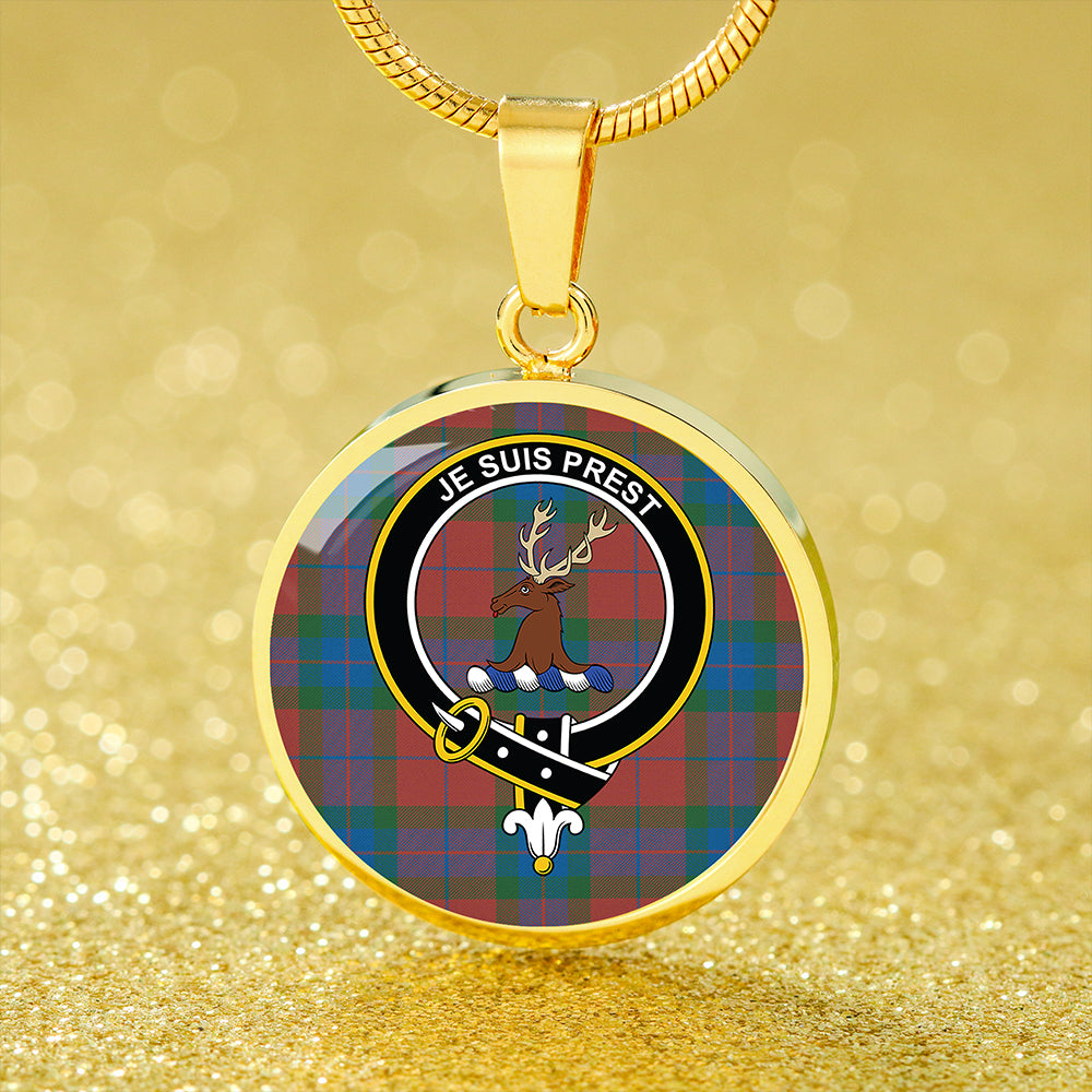 Fraser of Boblainy Hugh Ancient Tartan Crest Circle Necklace