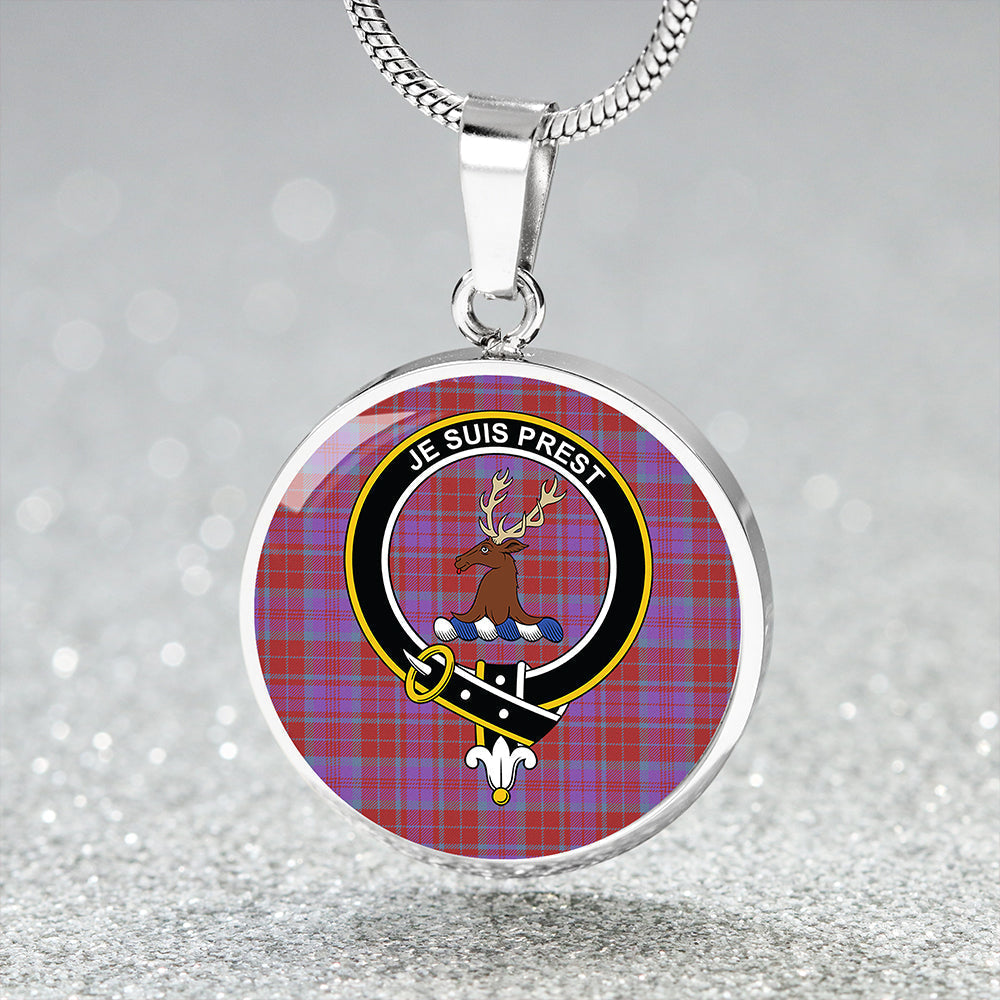 Fraser of Reelig Ancient Tartan Crest Circle Necklace