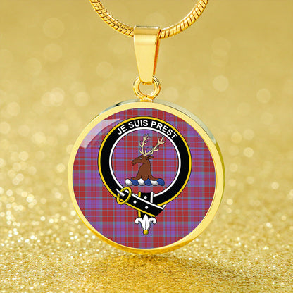 Fraser of Reelig Ancient Tartan Crest Circle Necklace