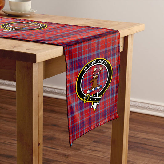 Fraser of Reelig Weathered Tartan Crest Table Runner