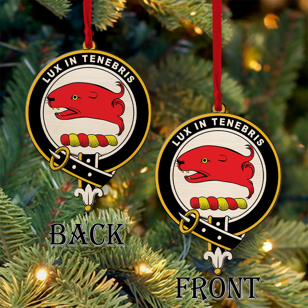 Fullarton Tartan Crest Wood Acrylic Ornament