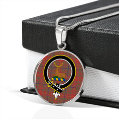 Fulton 1982 Weathered Tartan Crest Circle Necklace
