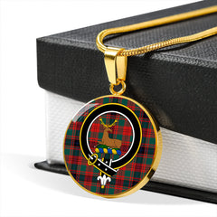 Fulton 1999 Modern Tartan Crest Circle Necklace