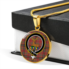 Fulton 1999 Weathered Tartan Crest Circle Necklace
