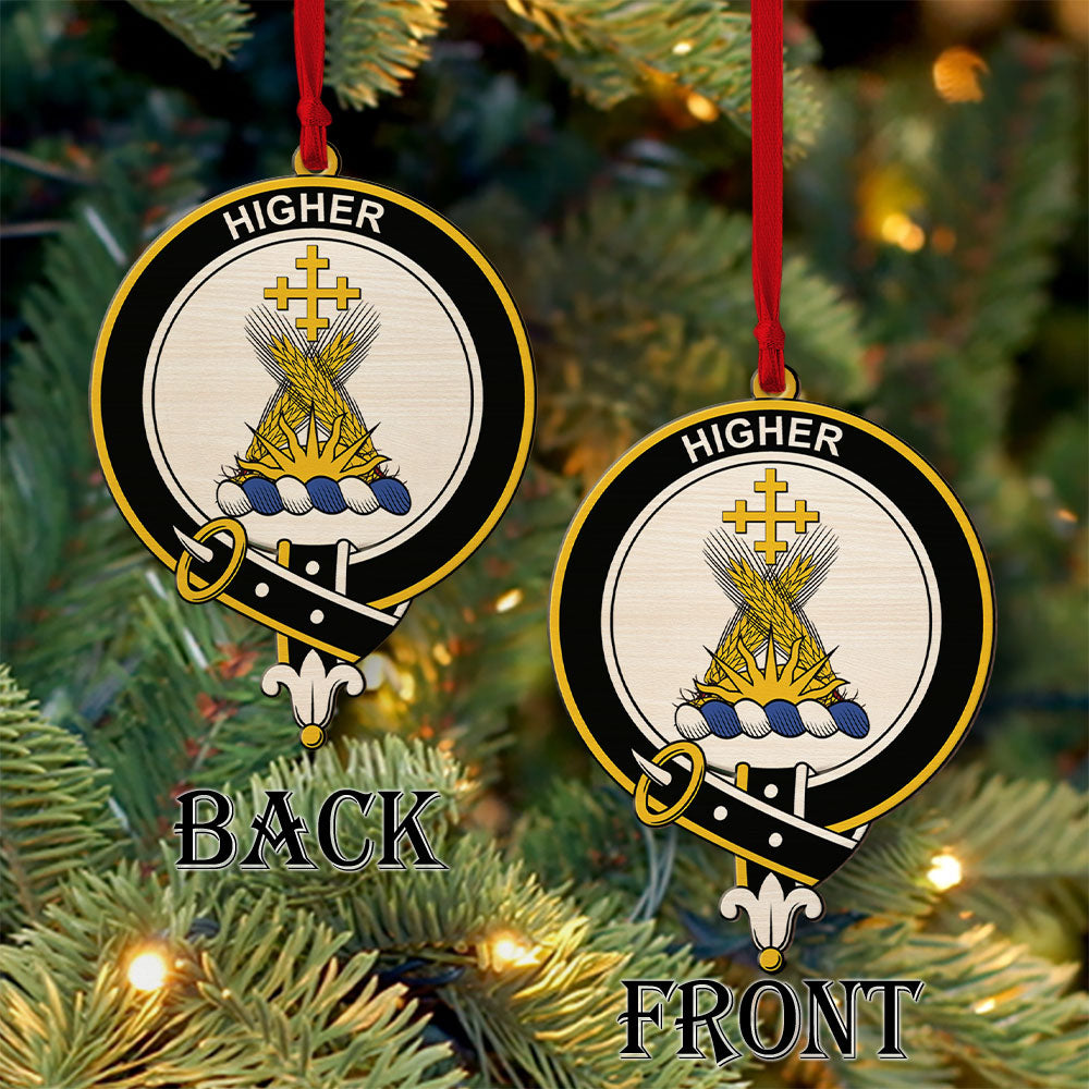 Galloway Tartan Crest Wood Acrylic Ornament