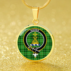Galloway District Tartan Crest Circle Necklace