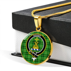 Galloway District Tartan Crest Circle Necklace