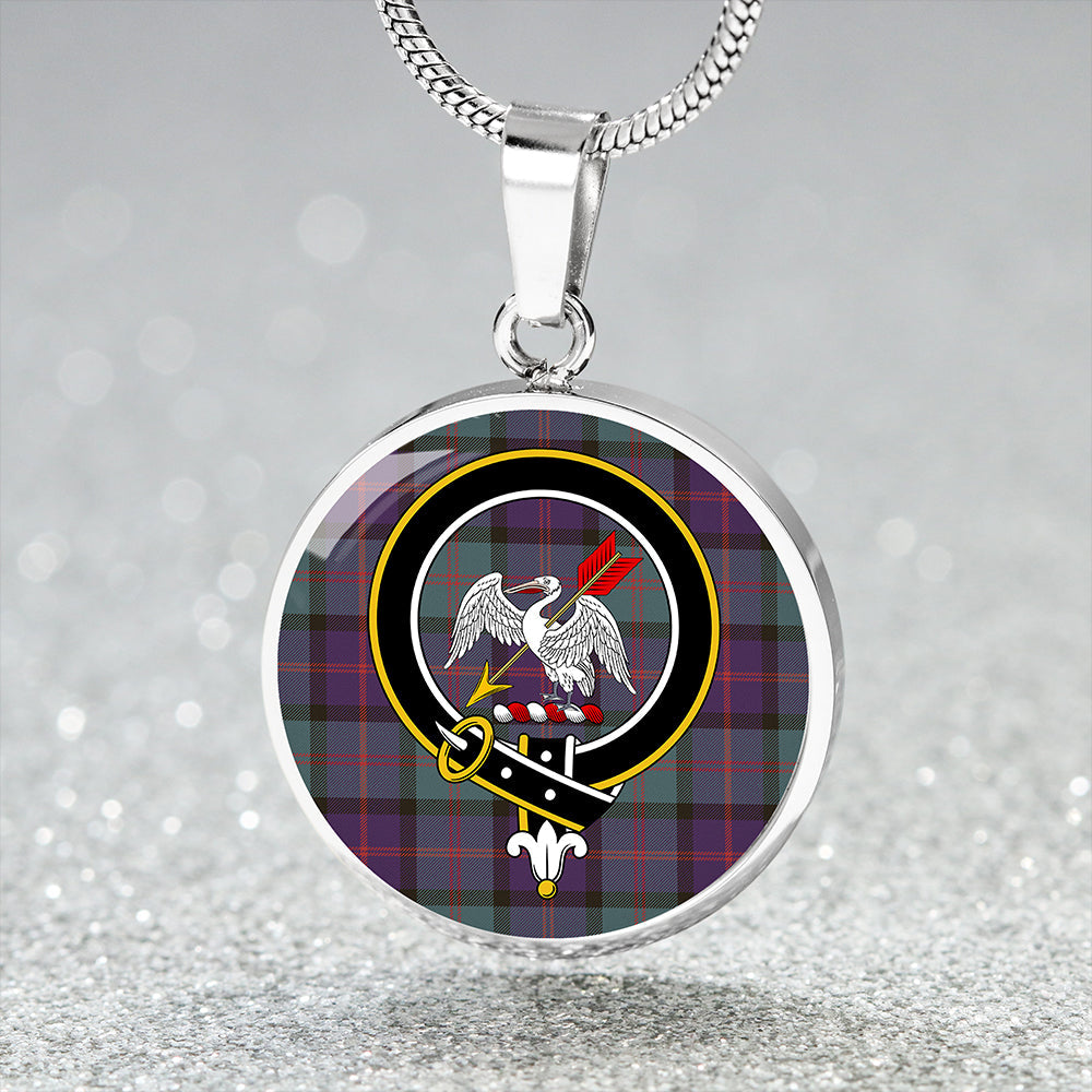 Gammell 1978 Weathered Tartan Crest Circle Necklace
