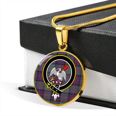 Gammell 1978 Weathered Tartan Crest Circle Necklace