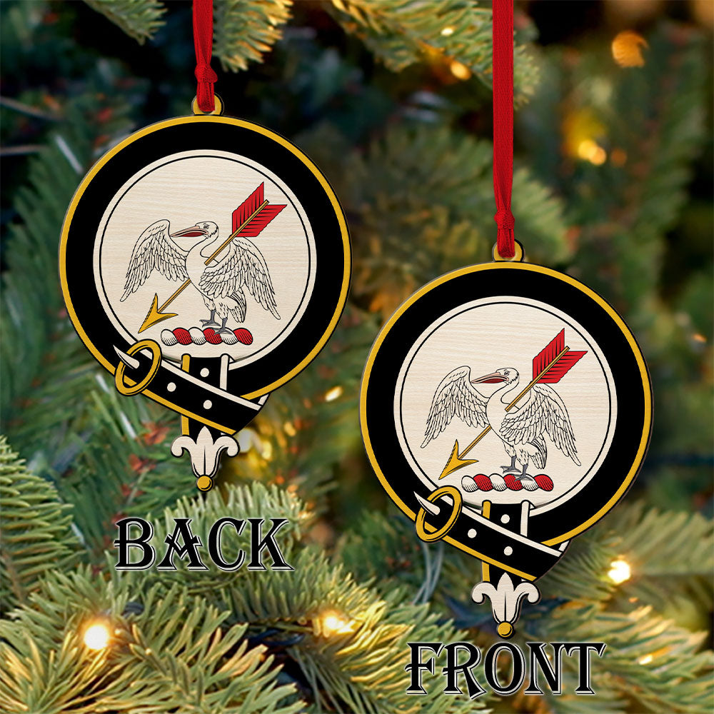 Gammell Tartan Crest Wood Acrylic Ornament