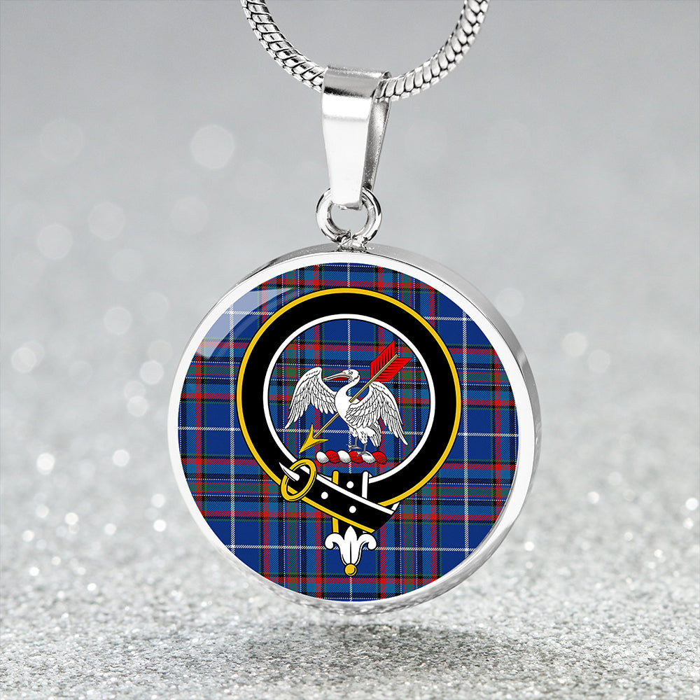 Gammell Dress Modern Tartan Crest Circle Necklace