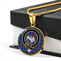 Gammell Dress Modern Tartan Crest Circle Necklace